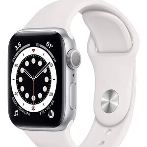 Apple Watch Series 6 (GPS, 40mm) - Silver Aluminum Case with White Sport